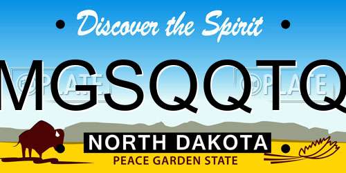MGSQQTQ North Dakota License Plate