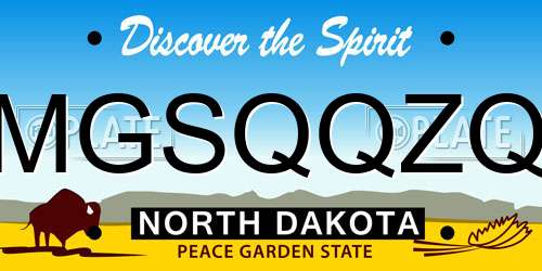 MGSQQZQ North Dakota License Plate