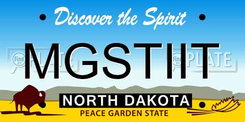 MGSTIIT North Dakota License Plate