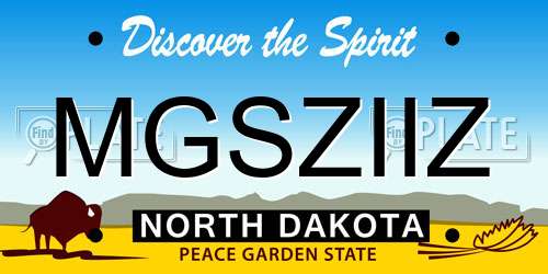 MGSZIIZ North Dakota License Plate