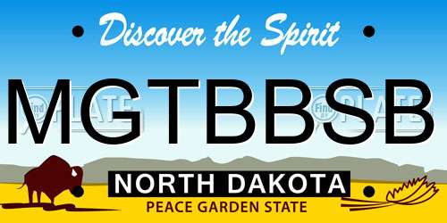 MGTBBSB North Dakota License Plate