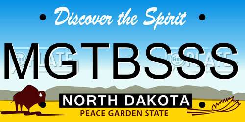 MGTBSSS North Dakota License Plate