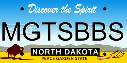 MGTSBBS North Dakota License Plate