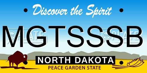 MGTSSSB North Dakota License Plate
