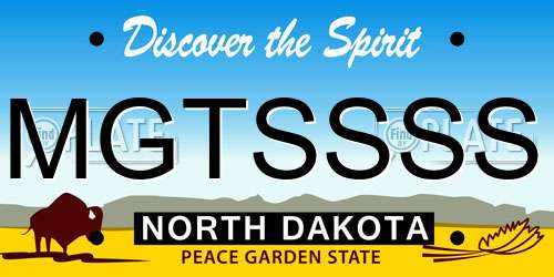 MGTSSSS North Dakota License Plate