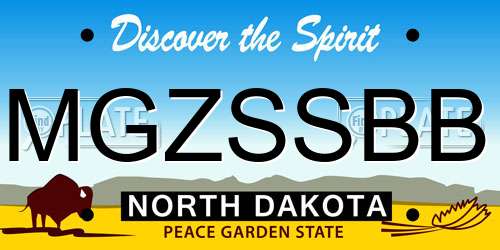 MGZSSBB North Dakota License Plate