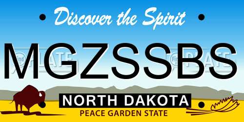 MGZSSBS North Dakota License Plate