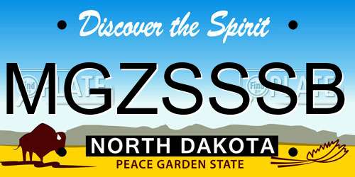 MGZSSSB North Dakota License Plate