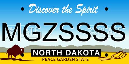 MGZSSSS North Dakota License Plate