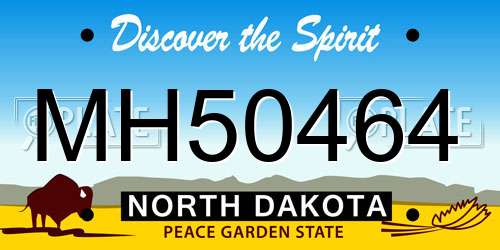 MH50464 North Dakota License Plate