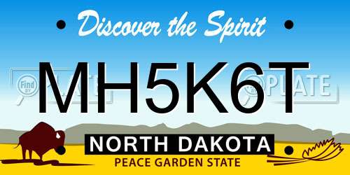 MH5K6T North Dakota License Plate
