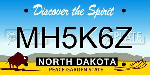 MH5K6Z North Dakota License Plate