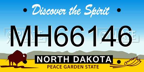 MH66146 North Dakota License Plate