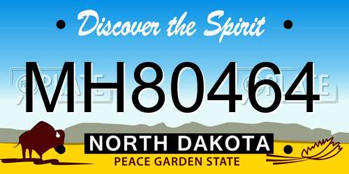 MH80464 North Dakota License Plate
