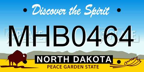 MHB0464 North Dakota License Plate