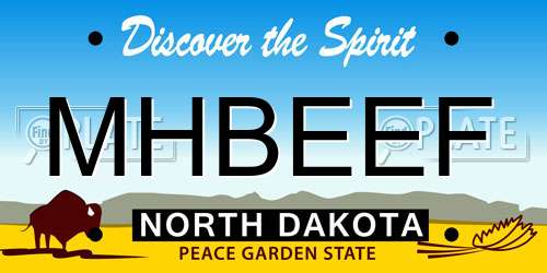 MHBEEF North Dakota License Plate