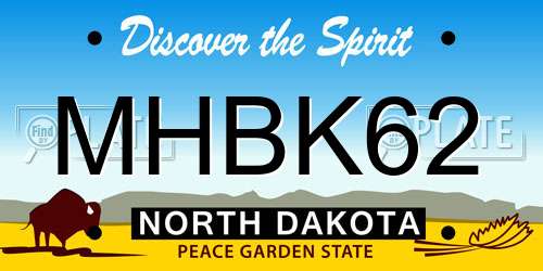MHBK62 North Dakota License Plate