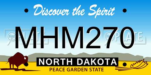MHM270 North Dakota License Plate