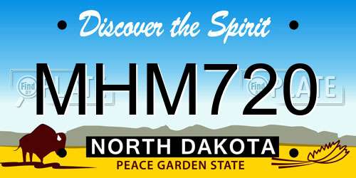 MHM720 North Dakota License Plate