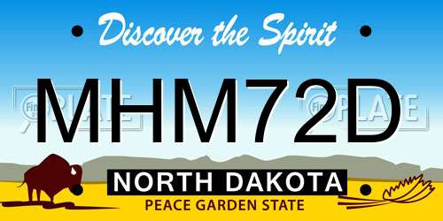 MHM72D North Dakota License Plate