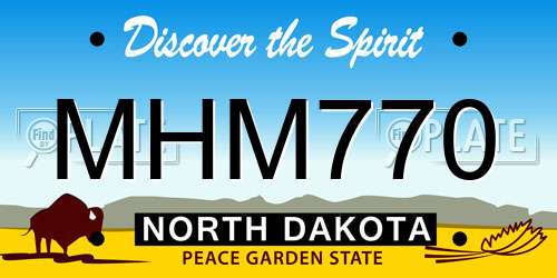 MHM770 North Dakota License Plate
