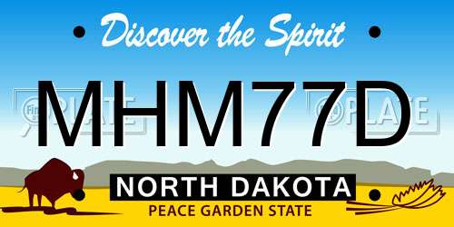 MHM77D North Dakota License Plate