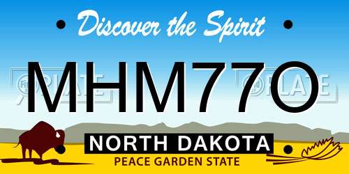 MHM77O North Dakota License Plate