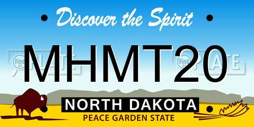 MHMT20 North Dakota License Plate