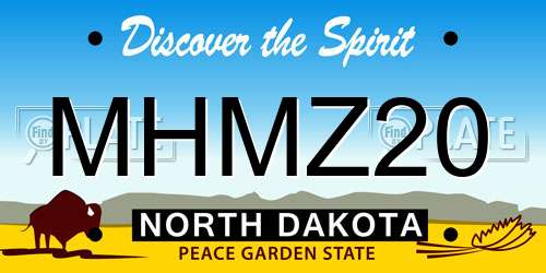 MHMZ20 North Dakota License Plate