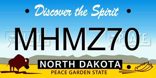 MHMZ70 North Dakota License Plate