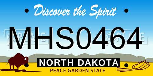 MHS0464 North Dakota License Plate