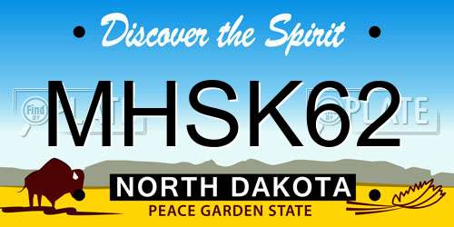 MHSK62 North Dakota License Plate