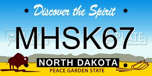 MHSK67 North Dakota License Plate