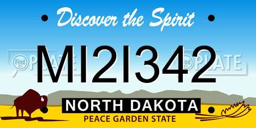 MI2I342 North Dakota License Plate