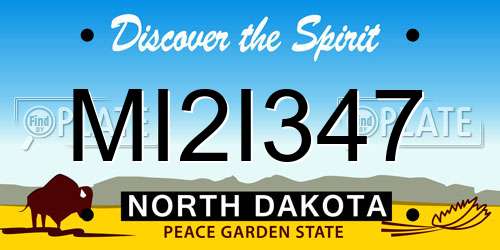 MI2I347 North Dakota License Plate
