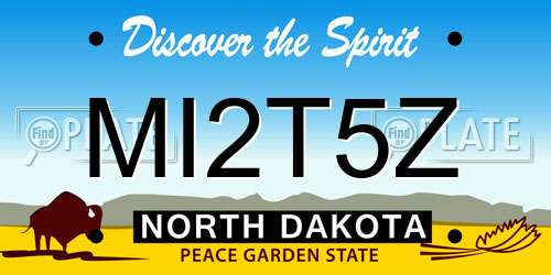 MI2T5Z North Dakota License Plate