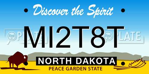 MI2T8T North Dakota License Plate