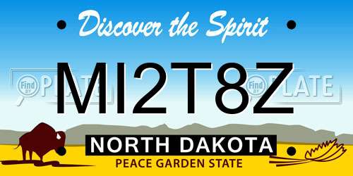 MI2T8Z North Dakota License Plate