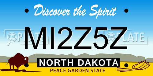 MI2Z5Z North Dakota License Plate