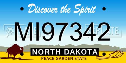 MI97342 North Dakota License Plate