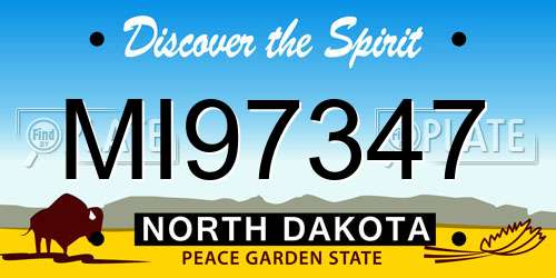 MI97347 North Dakota License Plate
