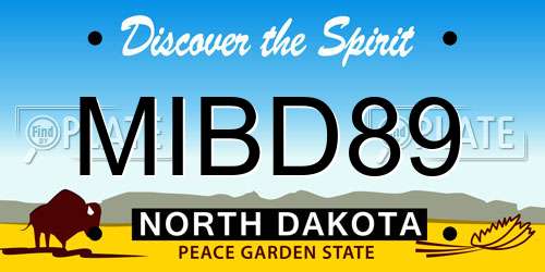 MIBD89 North Dakota License Plate