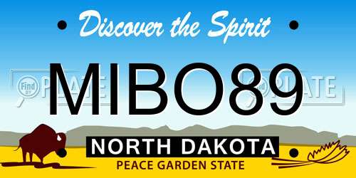 MIBO89 North Dakota License Plate