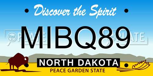 MIBQ89 North Dakota License Plate