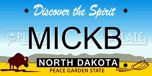 MICKB North Dakota License Plate
