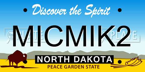 MICMIK2 North Dakota License Plate