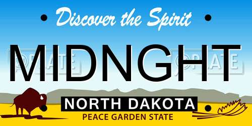 MIDNGHT North Dakota License Plate