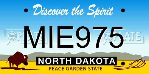 MIE975 North Dakota License Plate