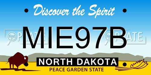MIE97B North Dakota License Plate