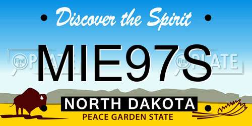 MIE97S North Dakota License Plate